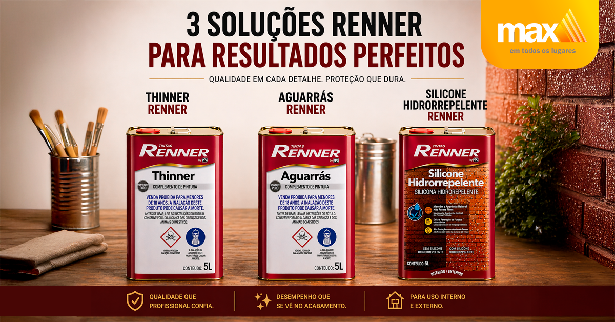 3 SOLUÇÕES ESSENCIAIS PARA UMA PINTURA PROFISSIONAL: THINNER, AGUARRÁS E SILICONE HIDRORREPELENTE